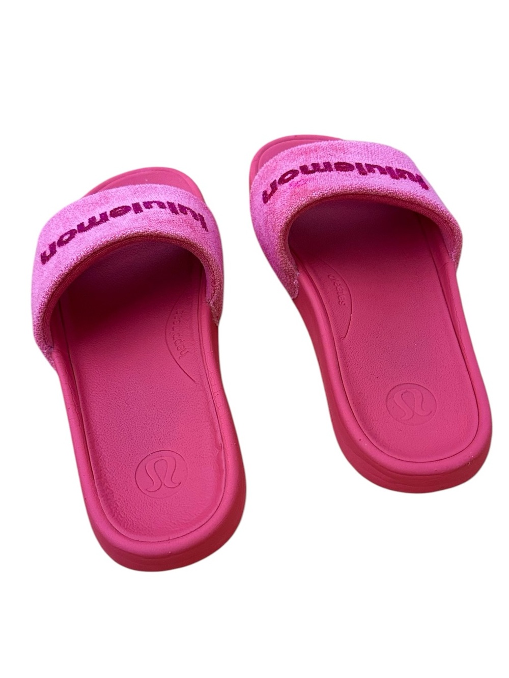 Lululemon Womens Restfeel Terry Slide Size 8 Pink Raspberry - Picture 3 of 7